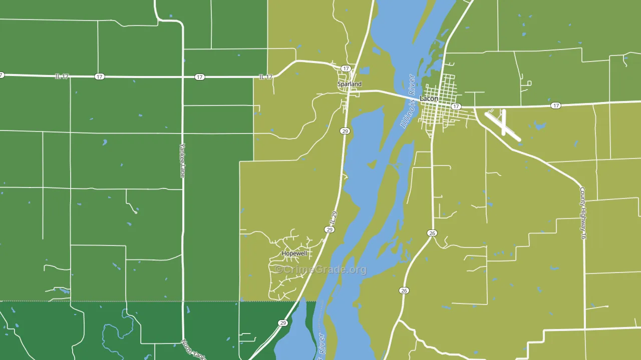 Sparland, IL Map of Vandalism Rates