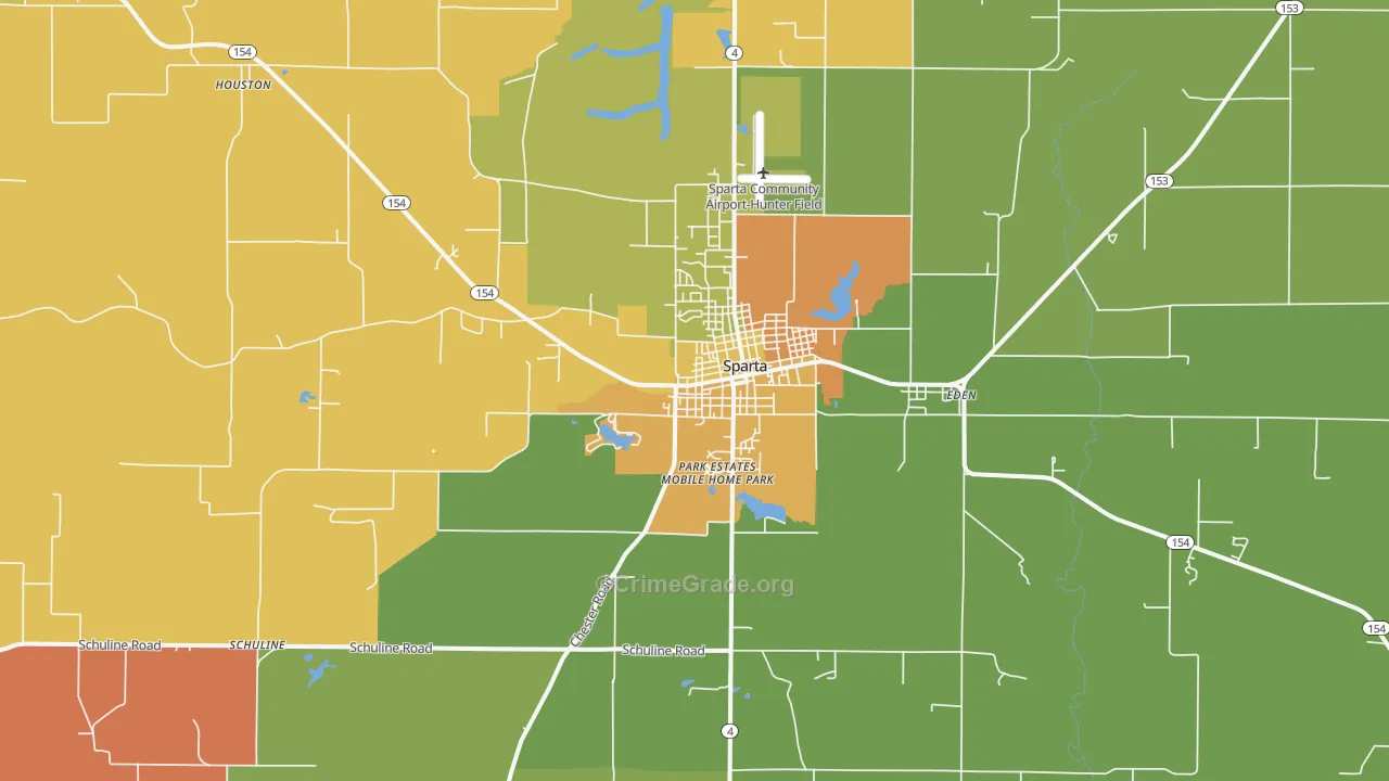 Sparta, IL Map of Vandalism Rates