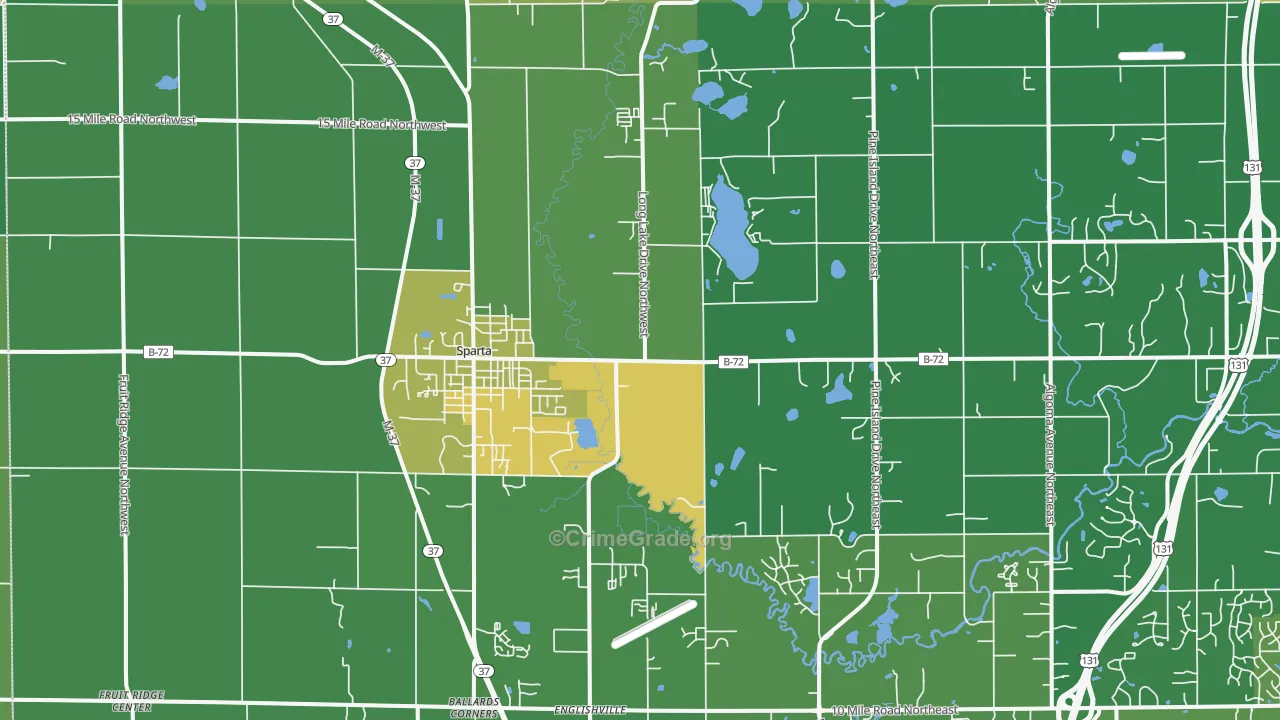 Sparta, MI Map of Vandalism Rates