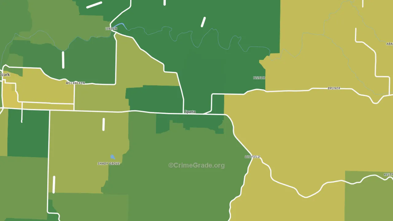 Sparta, MO Map of Vandalism Rates