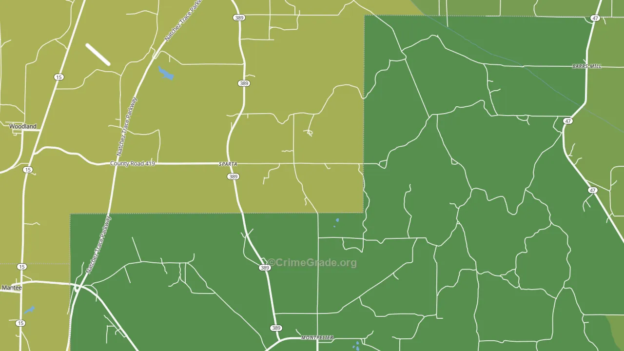 Sparta, MS Map of Vandalism Rates