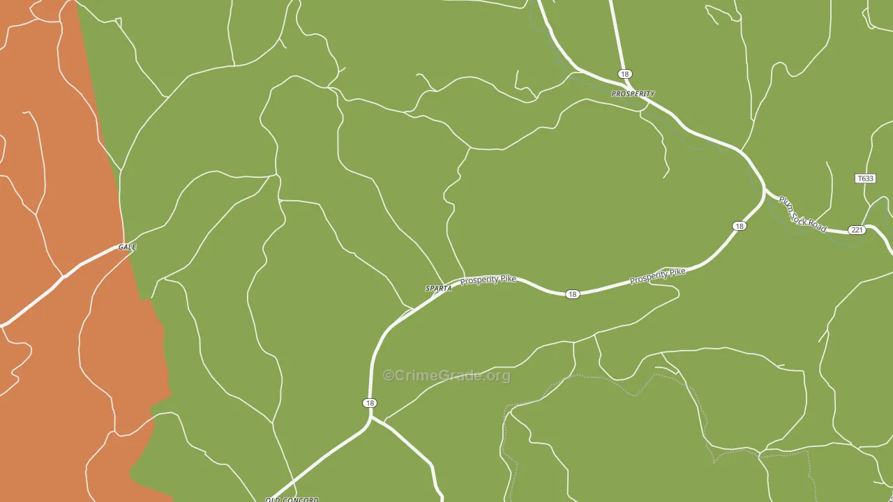 Sparta, PA Map of Vandalism Rates