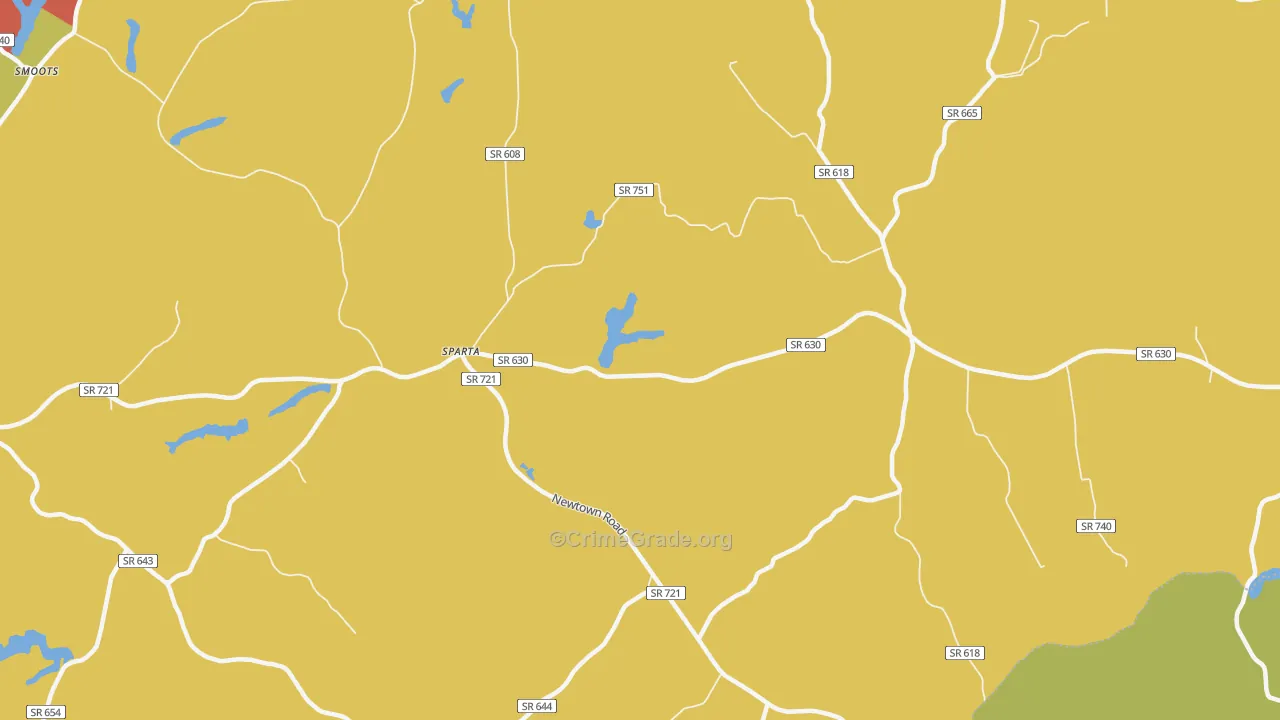 Sparta, VA Map of Vandalism Rates