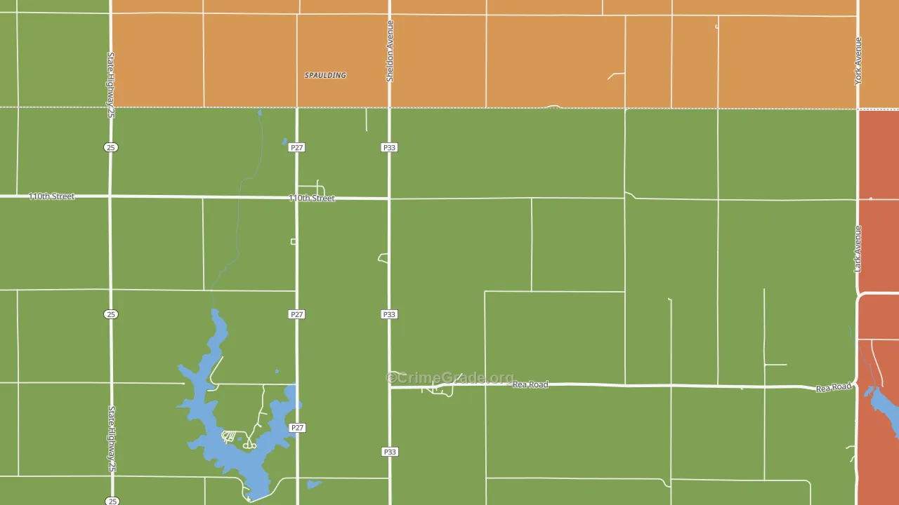 Spaulding, IA Map of Vandalism Rates