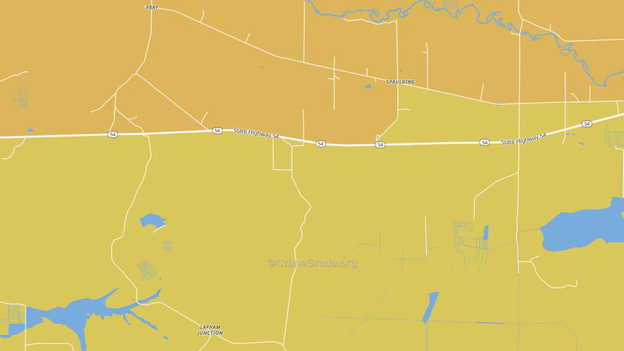 Spaulding, WI Map of Vandalism Rates