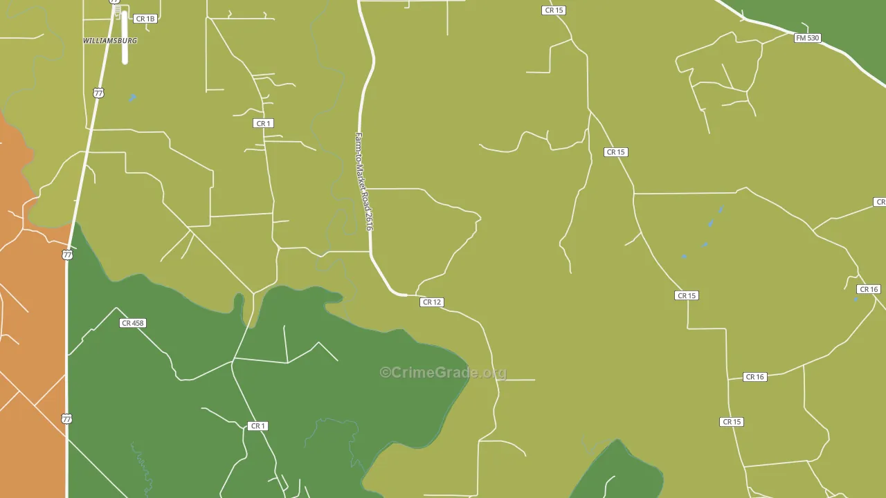 Speaks, TX Map of Vandalism Rates