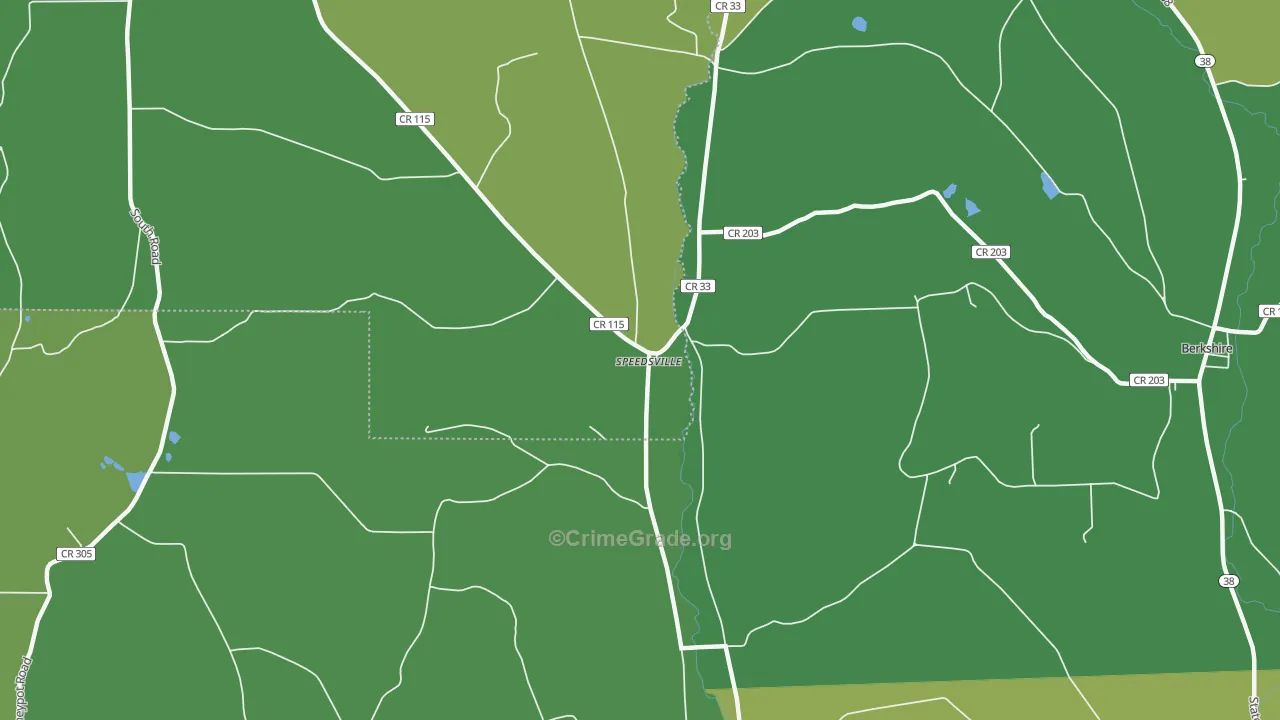 Speedsville, NY Map of Vandalism Rates