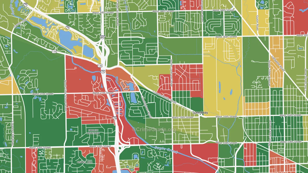 Speedway, IN Map of Vandalism Rates