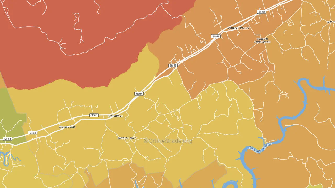 Speedwell, TN Map of Vandalism Rates