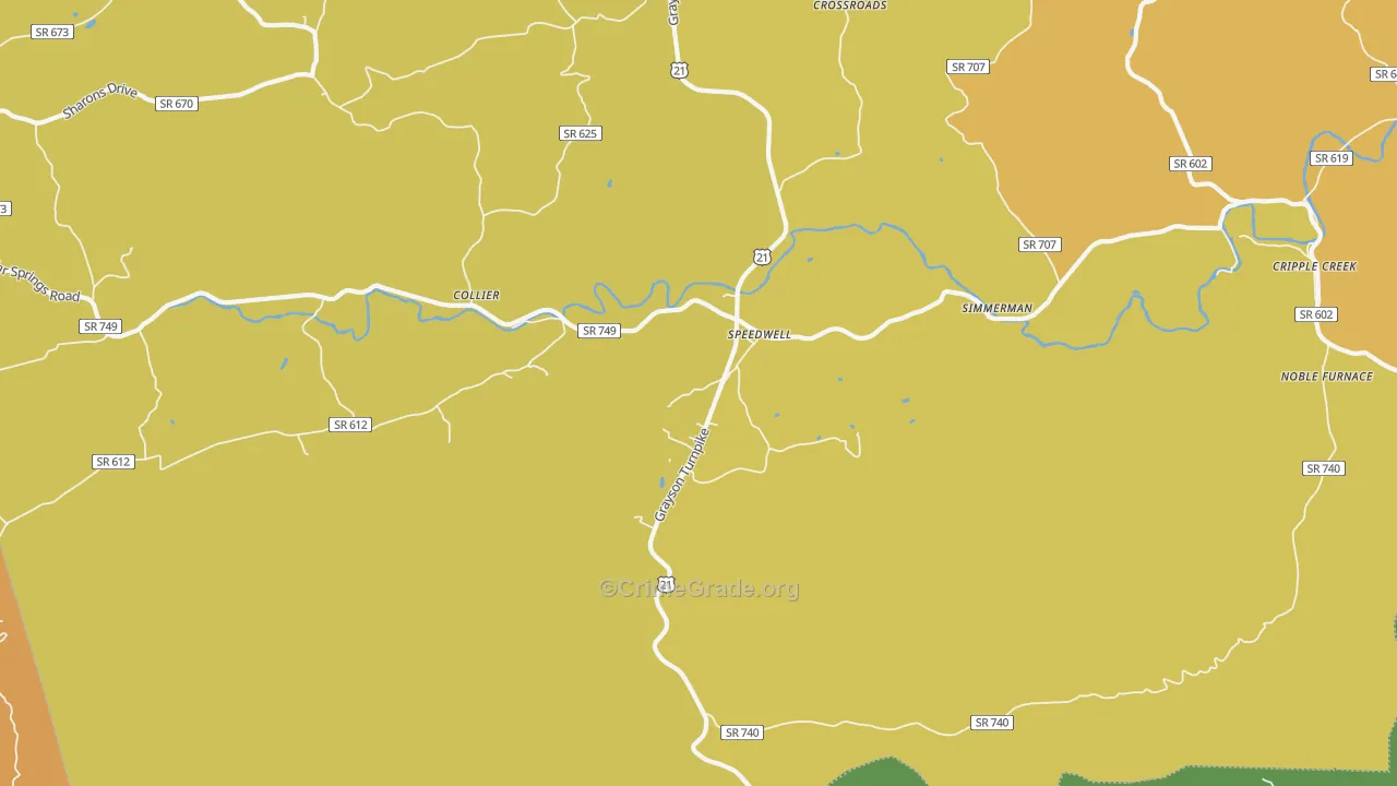 Speedwell, VA Map of Vandalism Rates