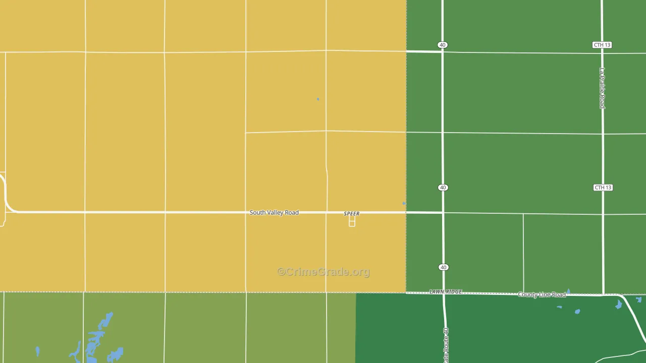 Speer, IL Map of Vandalism Rates