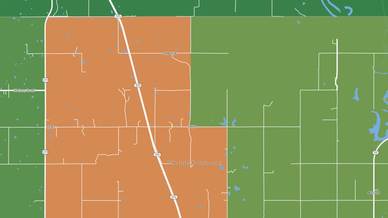 Speer, OK Map of Vandalism Rates
