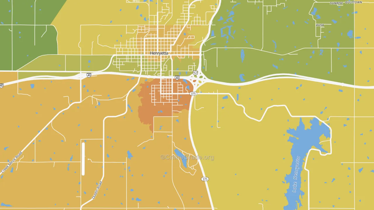 Spelter City, OK Map of Vandalism Rates
