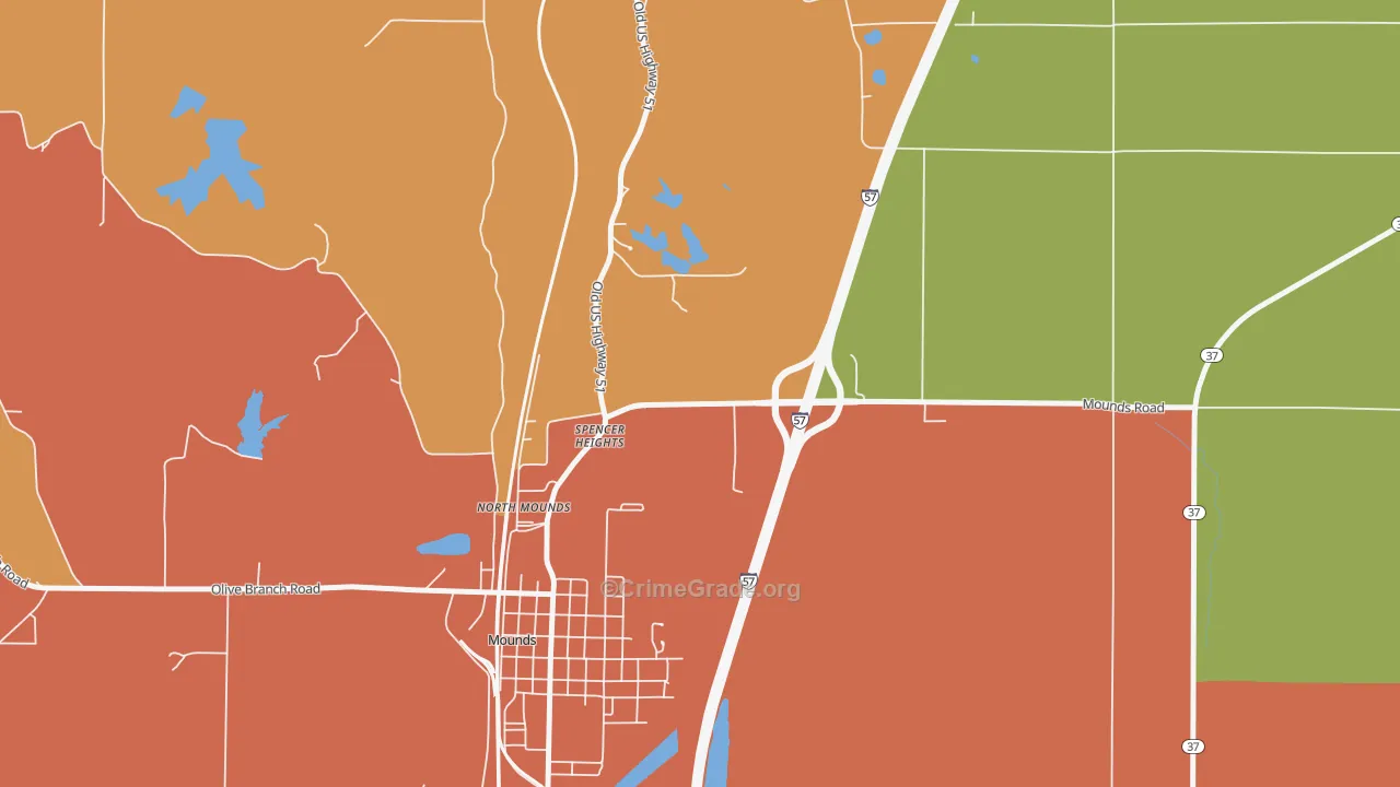 Spencer Heights, IL Map of Vandalism Rates