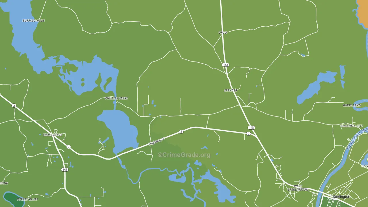 Spencer, LA Map of Vandalism Rates