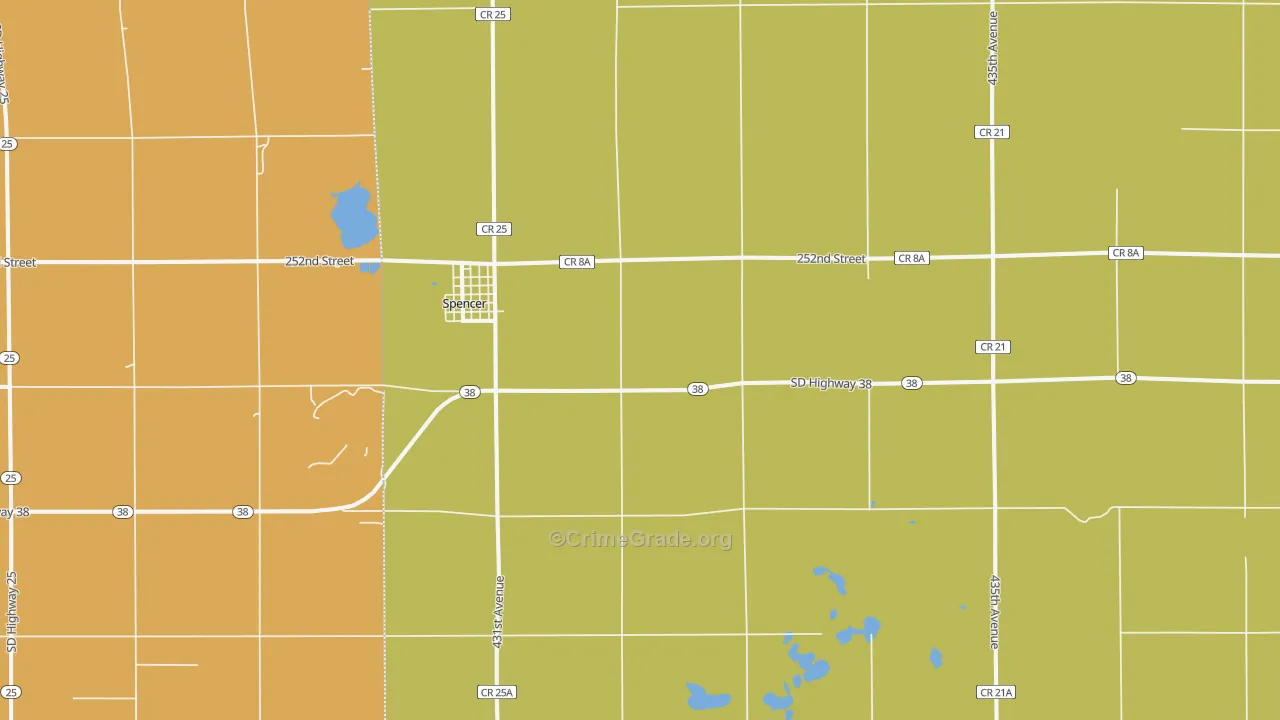 Spencer, SD Map of Vandalism Rates