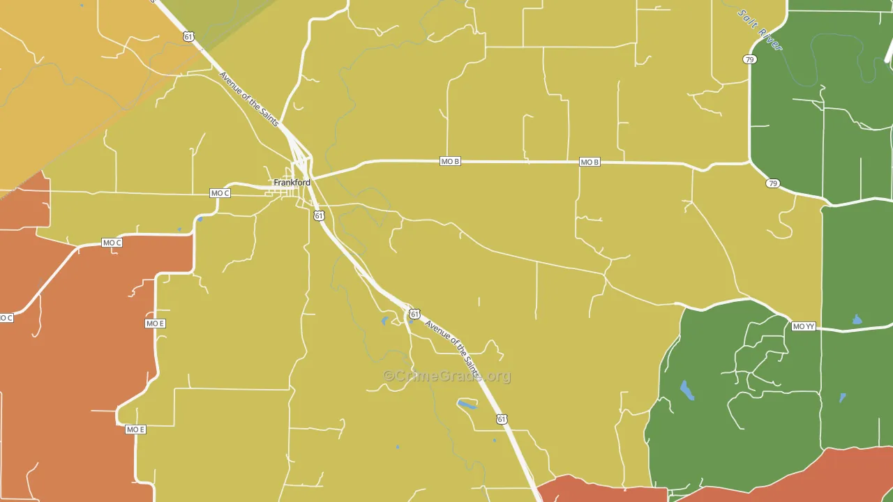 Spencerburg, MO Map of Vandalism Rates