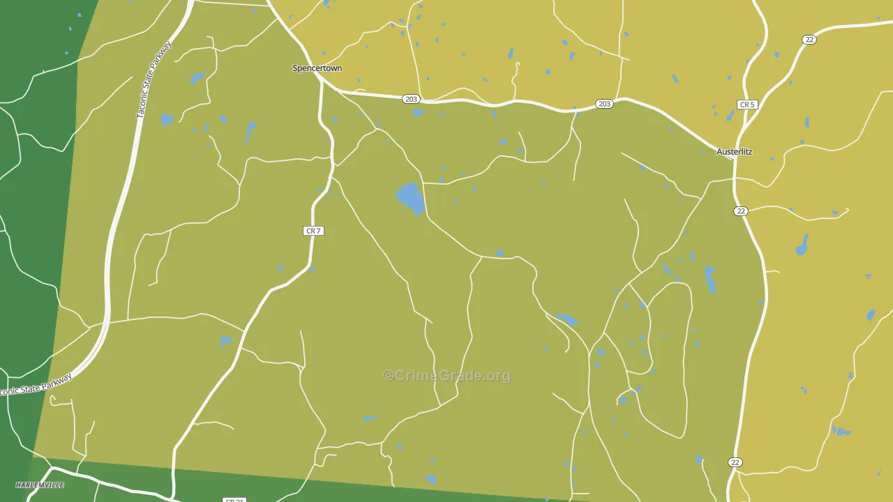 Spencertown, NY Map of Vandalism Rates
