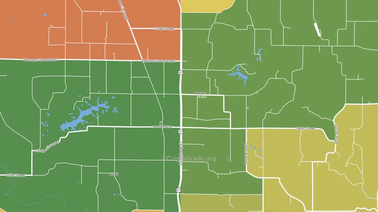 Sperry, IA Map of Vandalism Rates