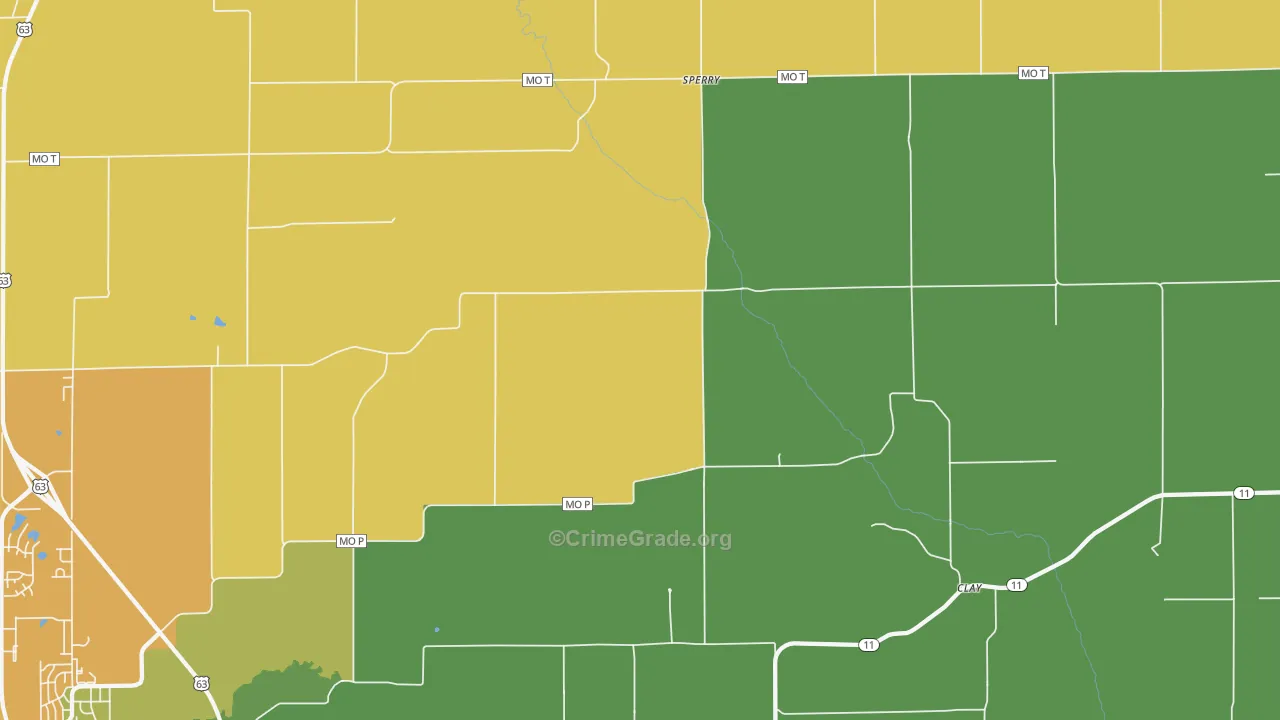 Sperry, MO Map of Vandalism Rates