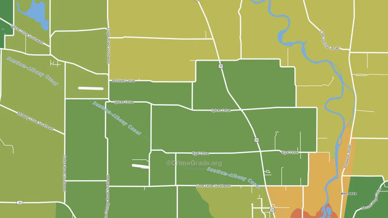 Spicer, OR Map of Vandalism Rates