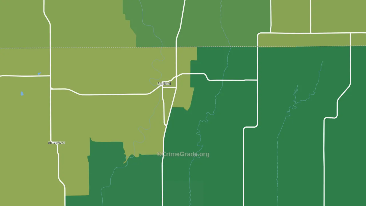 Spickard, MO Map of Vandalism Rates