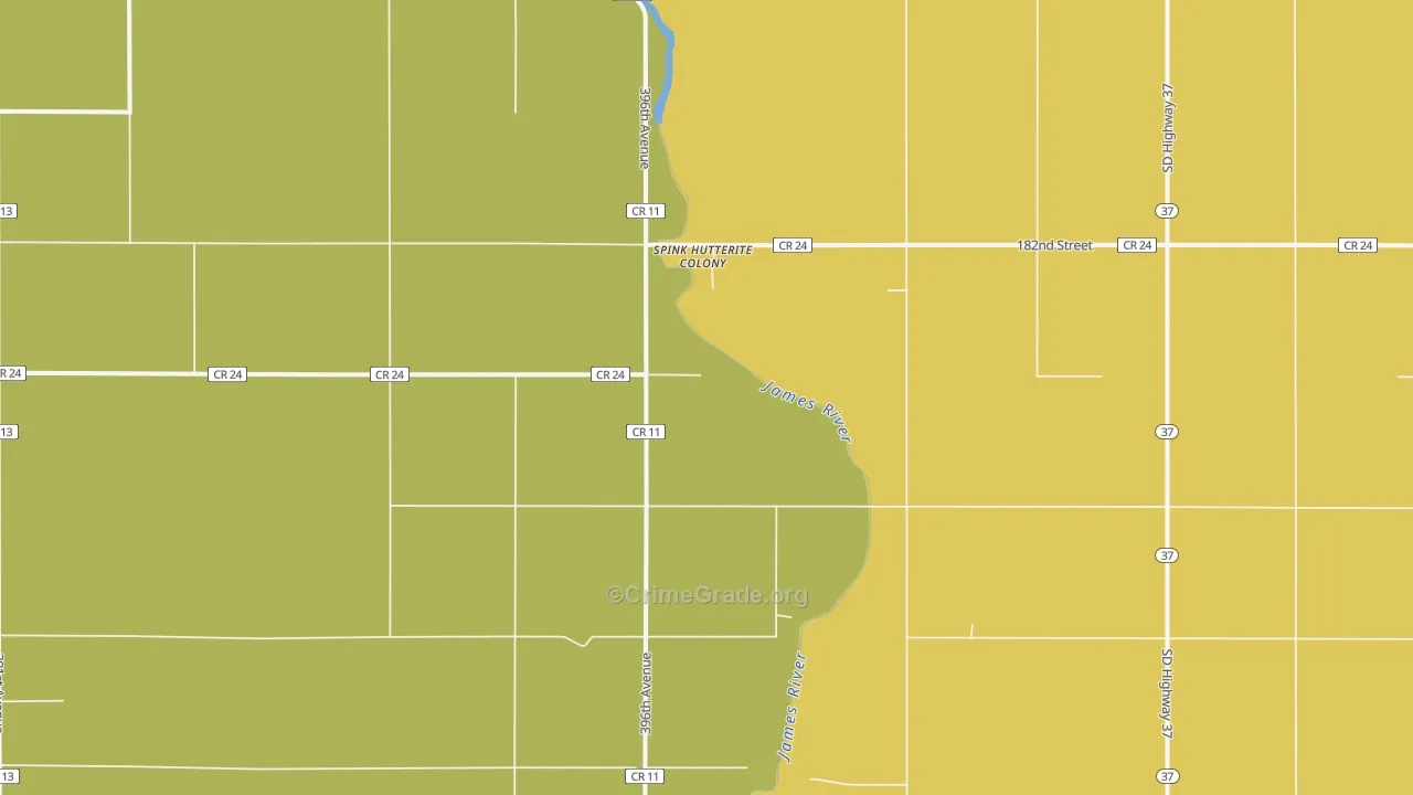 Spink Colony, SD Map of Vandalism Rates