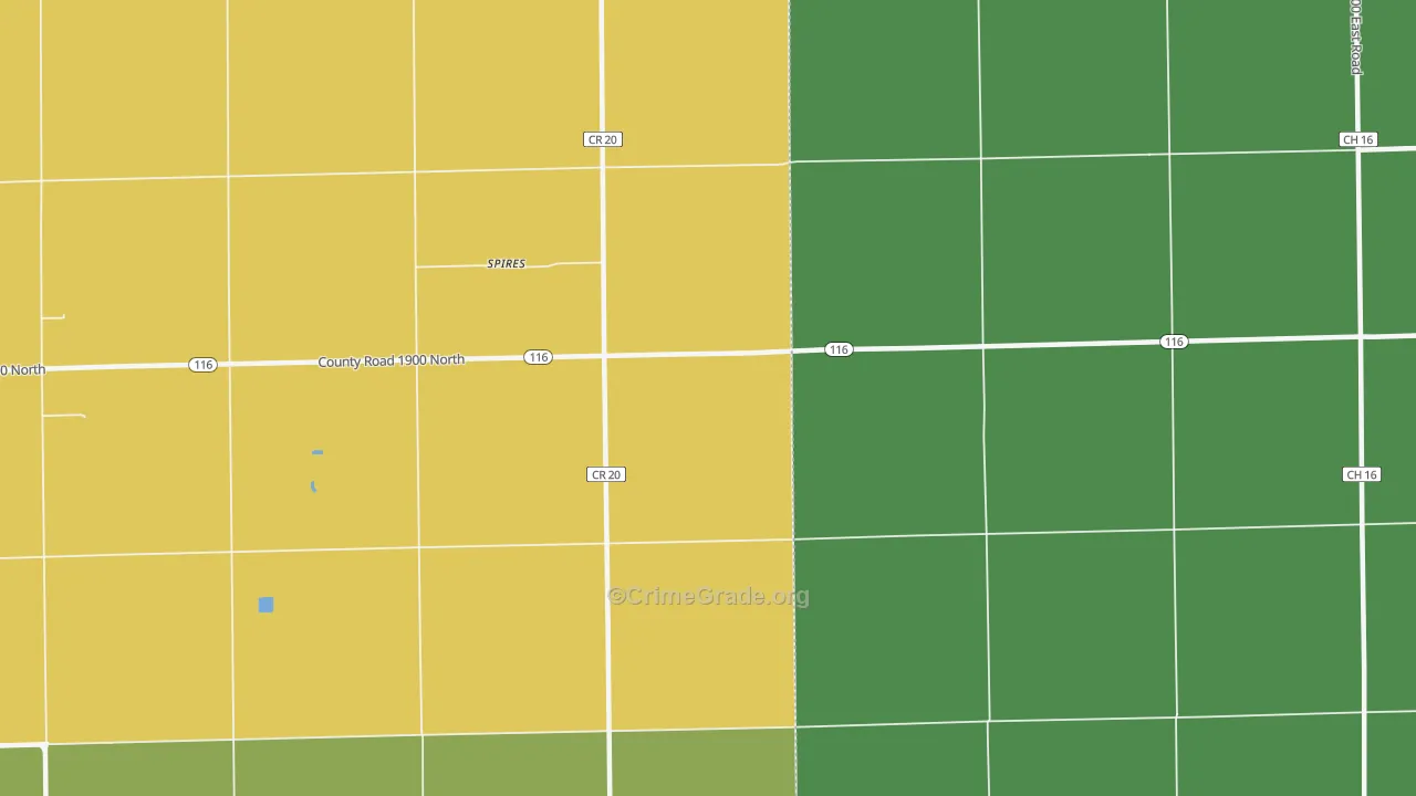 Spires, IL Map of Vandalism Rates
