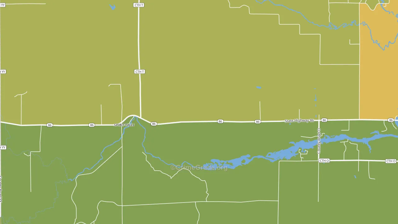 Spirit Falls, WI Map of Vandalism Rates