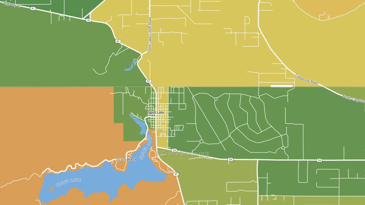 Spirit Lake, ID Map of Vandalism Rates
