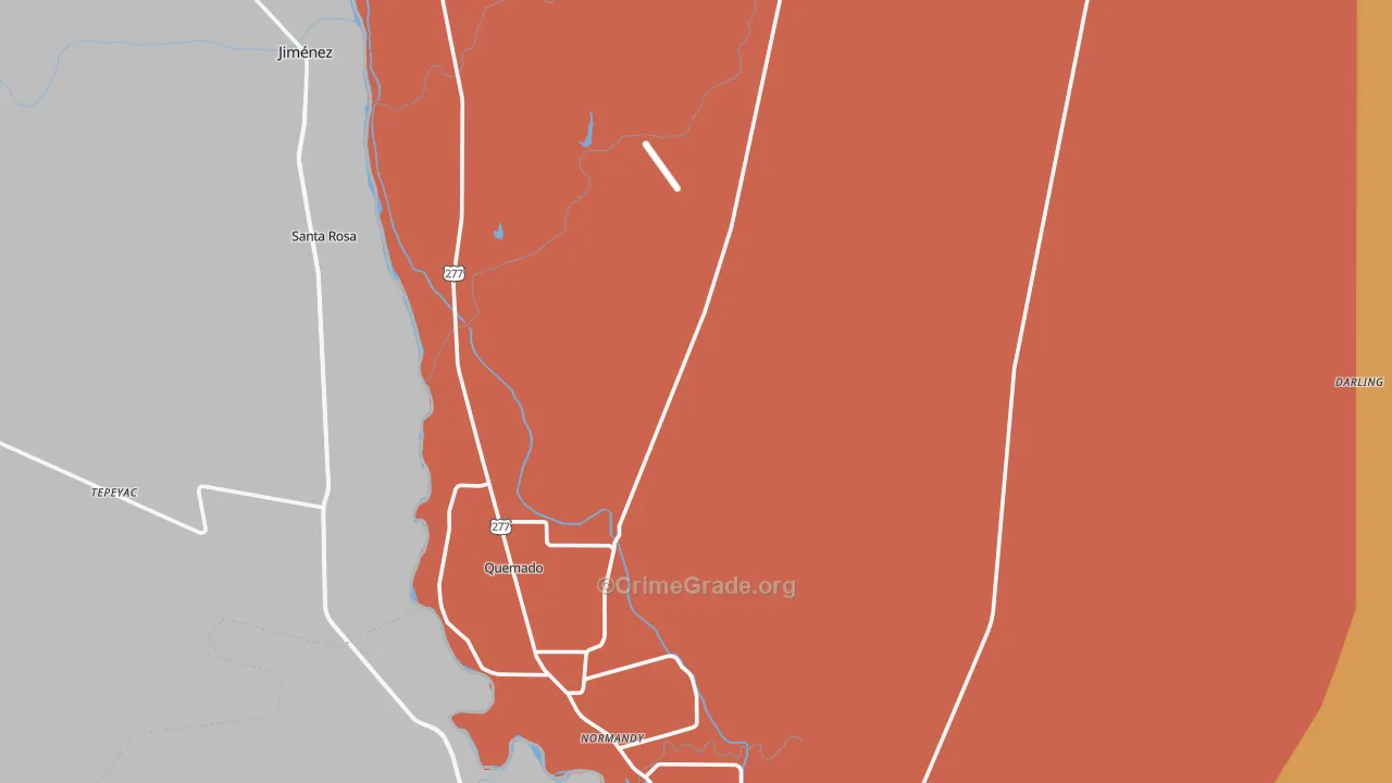 Spofford, TX Map of Vandalism Rates