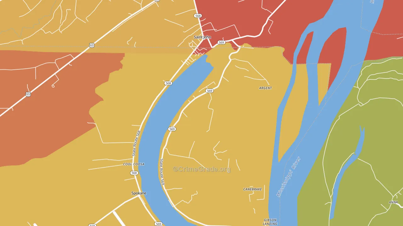 Spokane, LA Map of Vandalism Rates