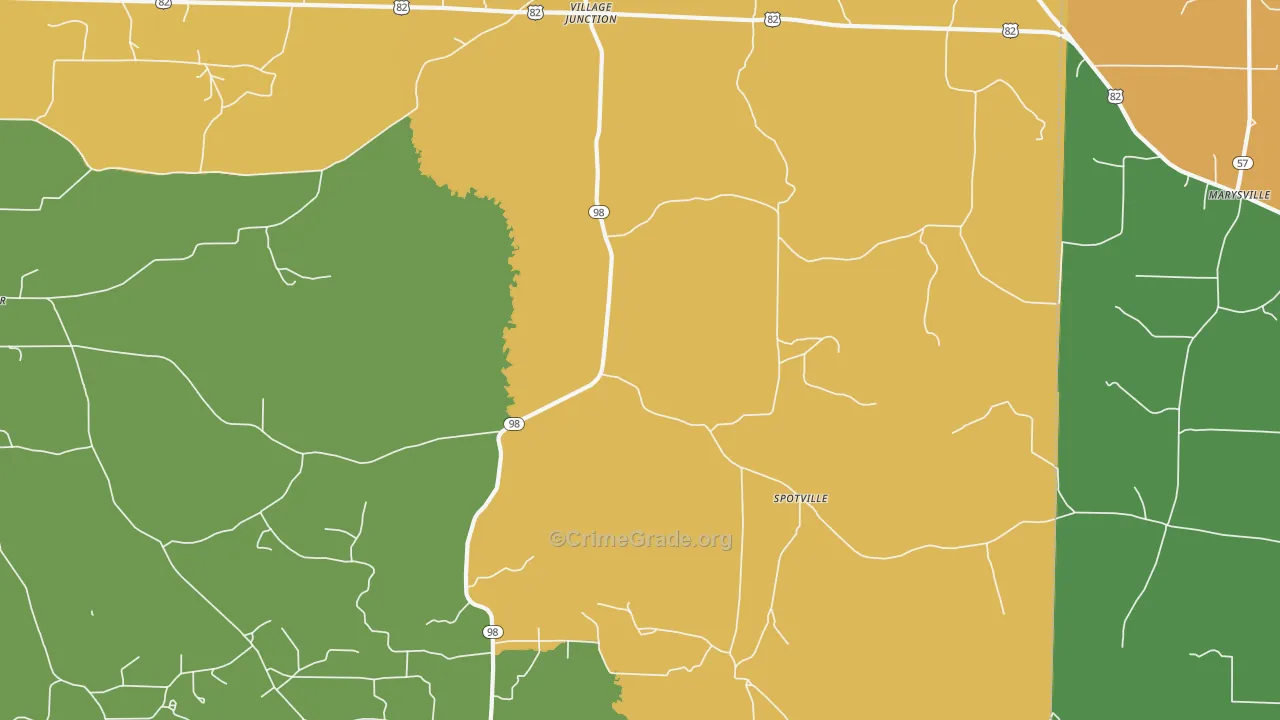Spotville, AR Map of Vandalism Rates