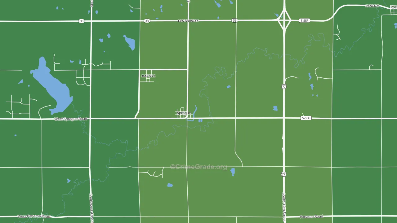 Sprague, NE Map of Vandalism Rates