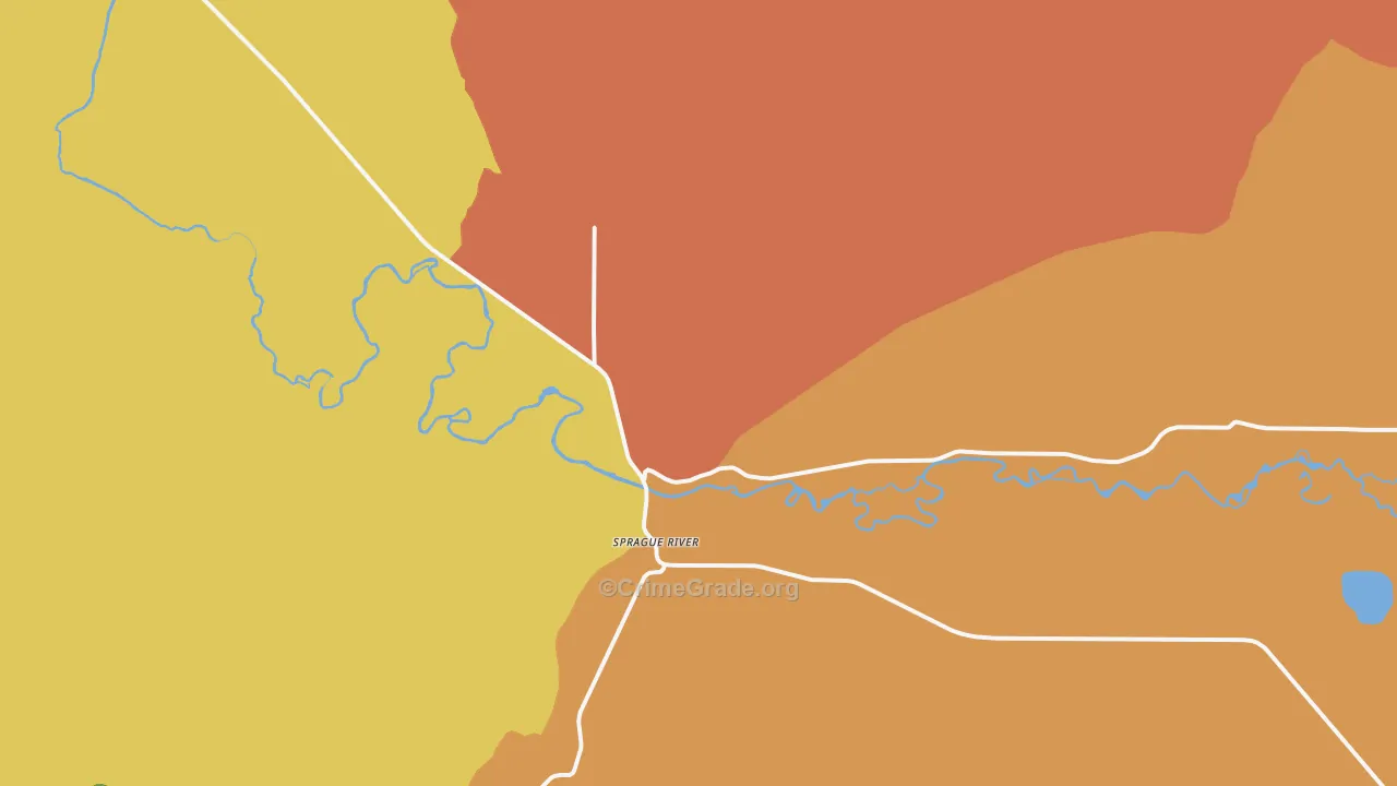 Sprague River, OR Map of Vandalism Rates