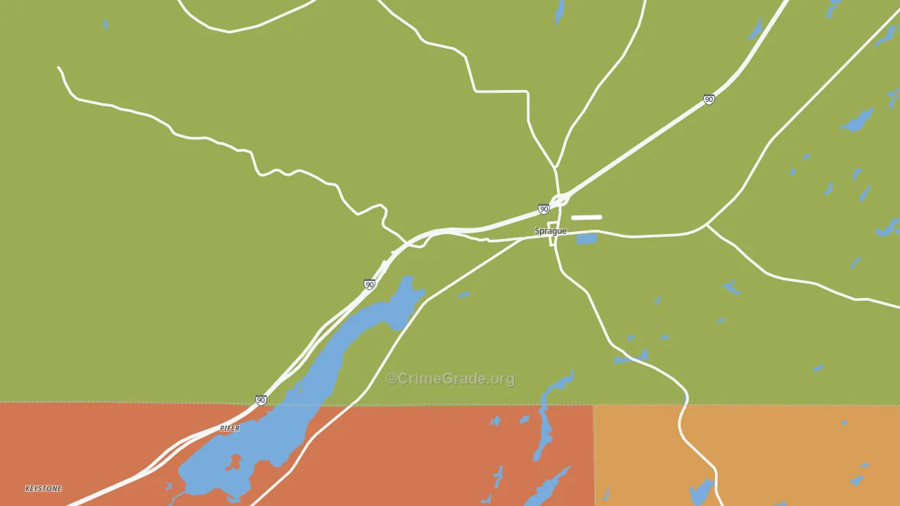 Sprague, WA Map of Vandalism Rates