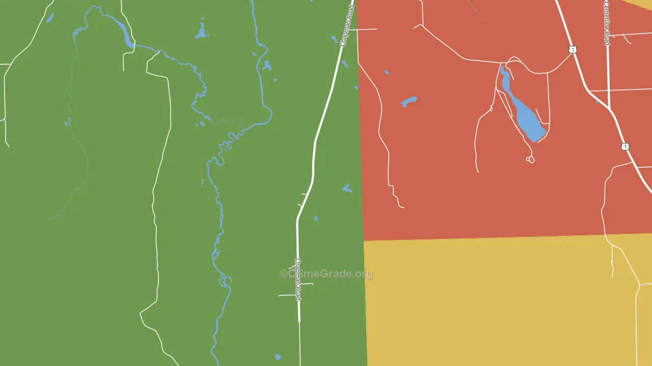 Spragueville, ME Map of Vandalism Rates