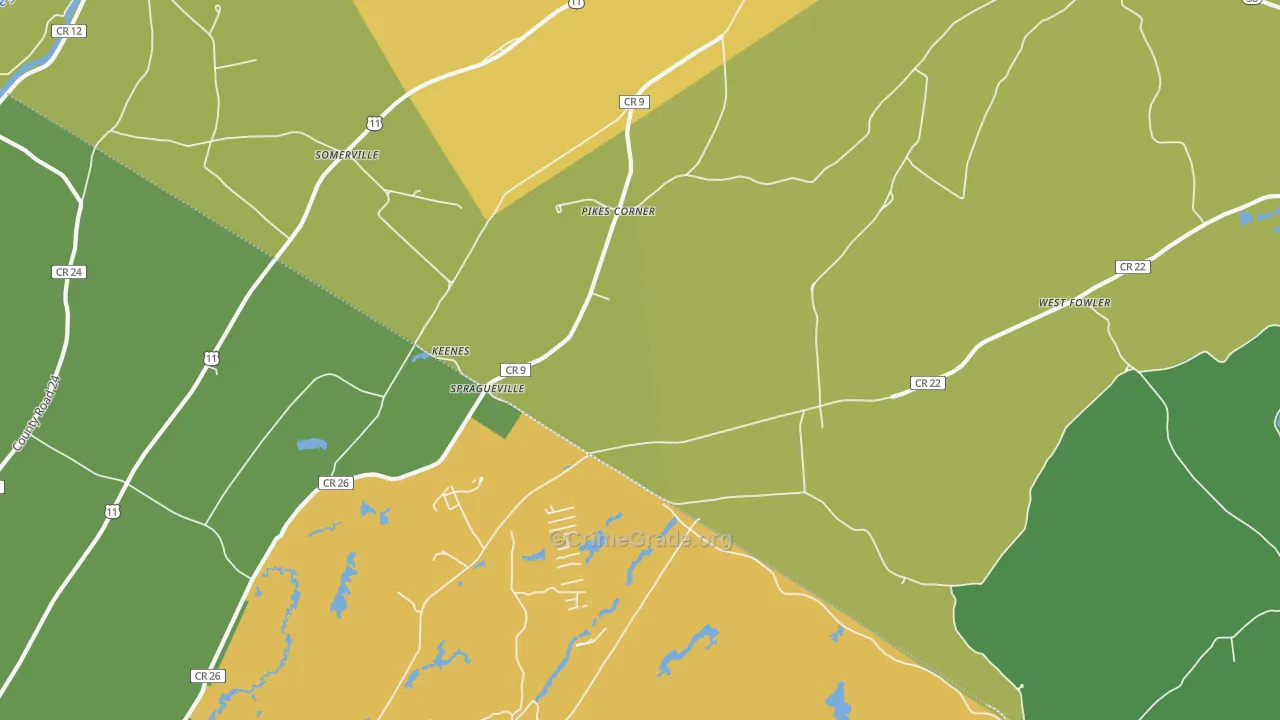 Spragueville, NY Map of Vandalism Rates
