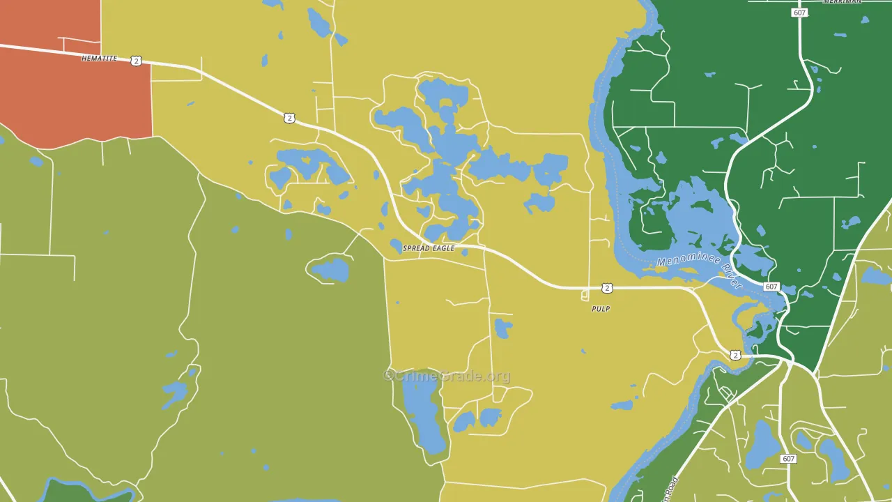 Spread Eagle, WI Map of Vandalism Rates