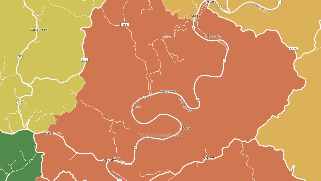 Spread, WV Map of Vandalism Rates