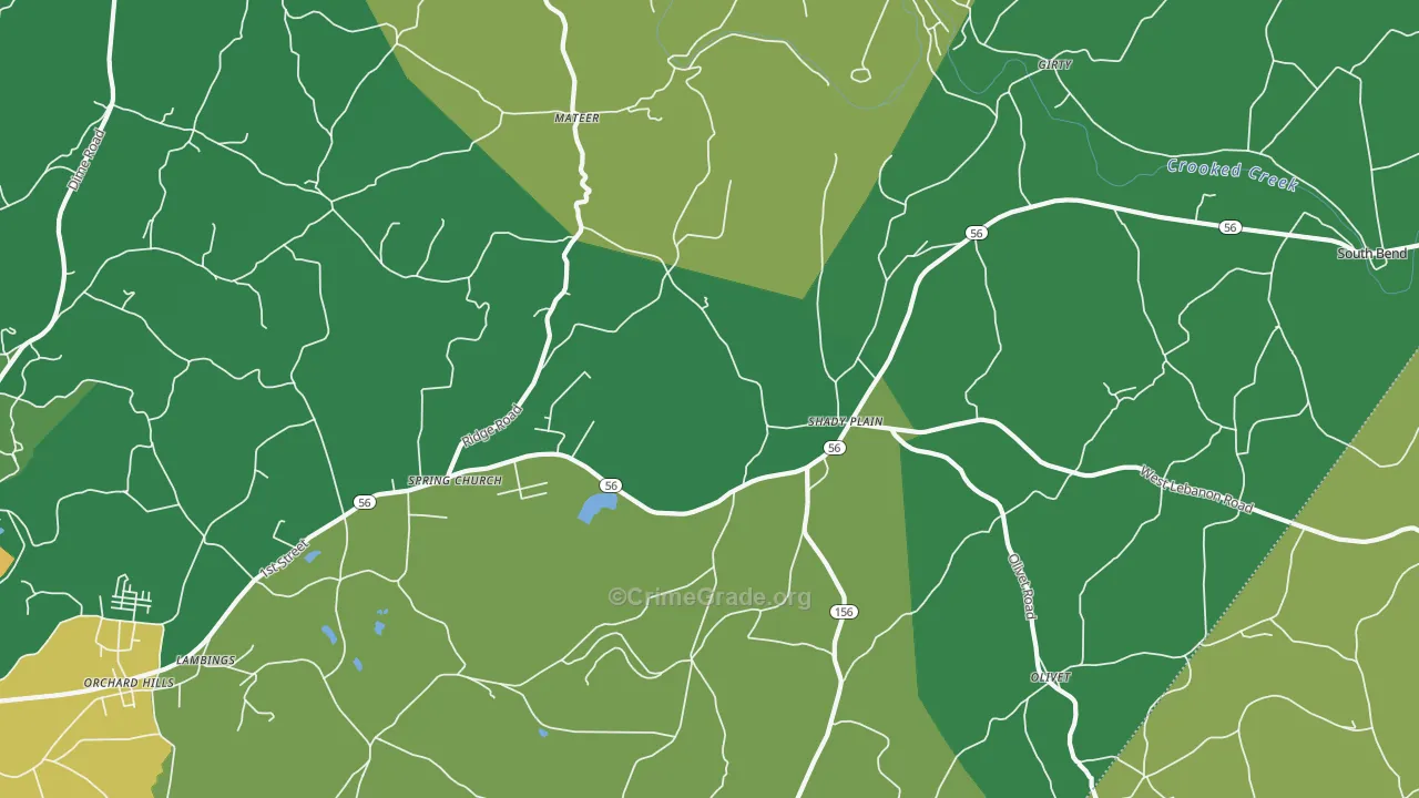 Spring Church, PA Map of Vandalism Rates
