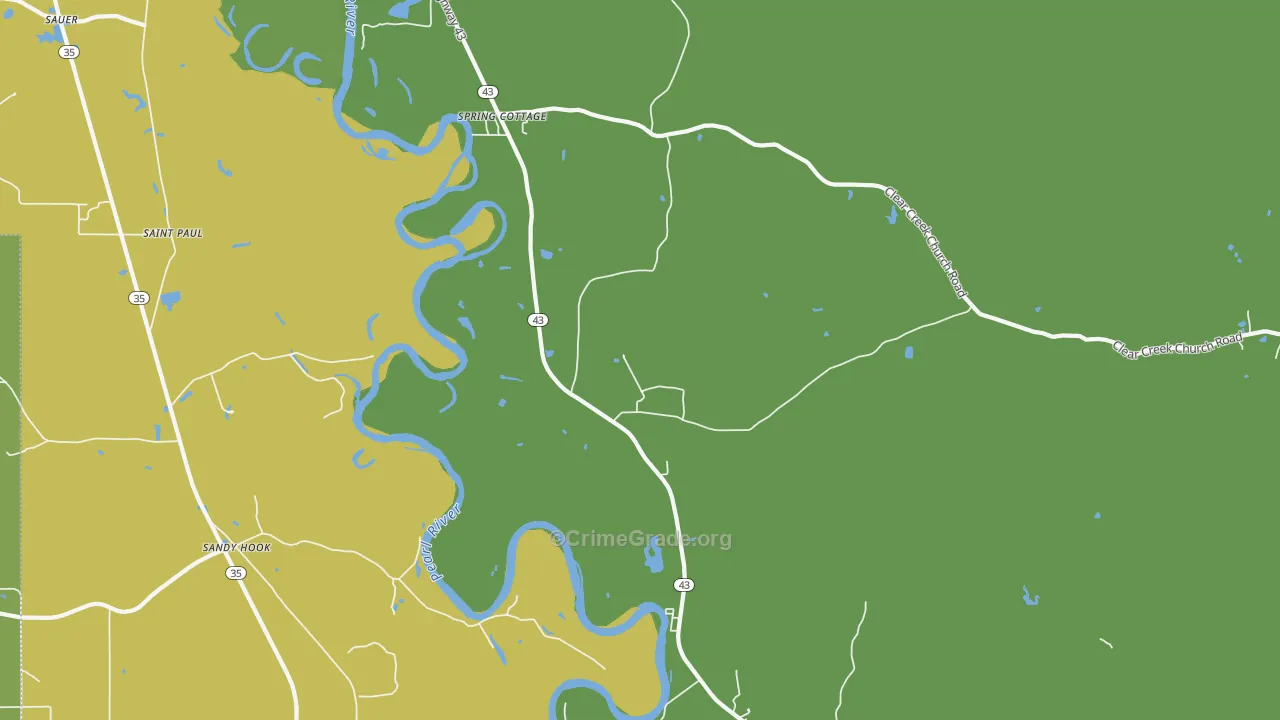 Spring Cottage, MS Map of Vandalism Rates