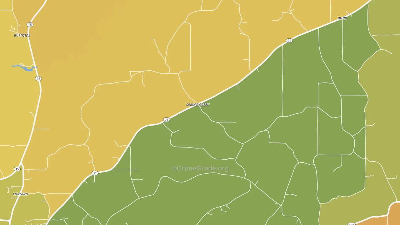 Spring Creek, MS Map of Vandalism Rates