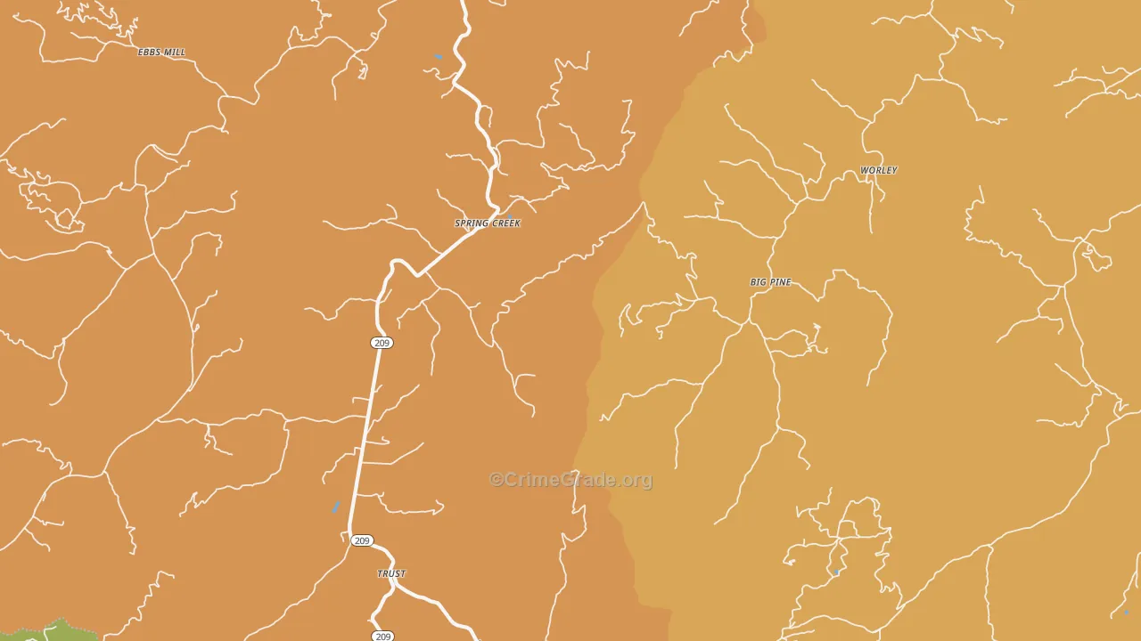 Spring Creek, NC Map of Vandalism Rates