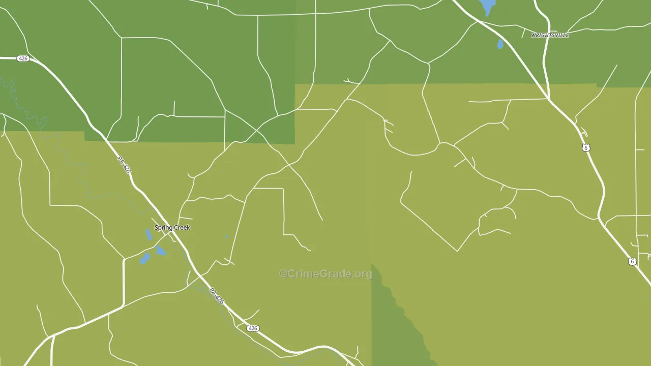 Spring Creek, PA Map of Vandalism Rates