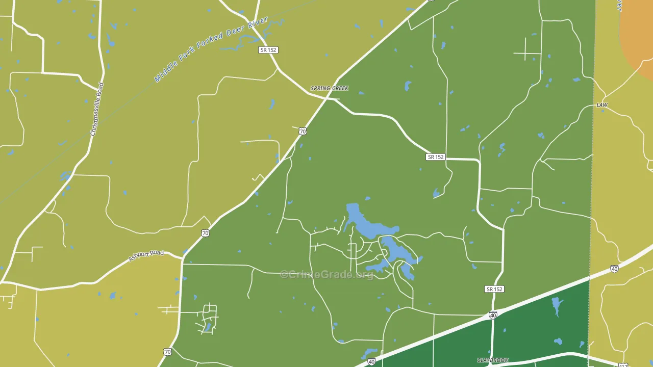 Spring Creek, TN Map of Vandalism Rates