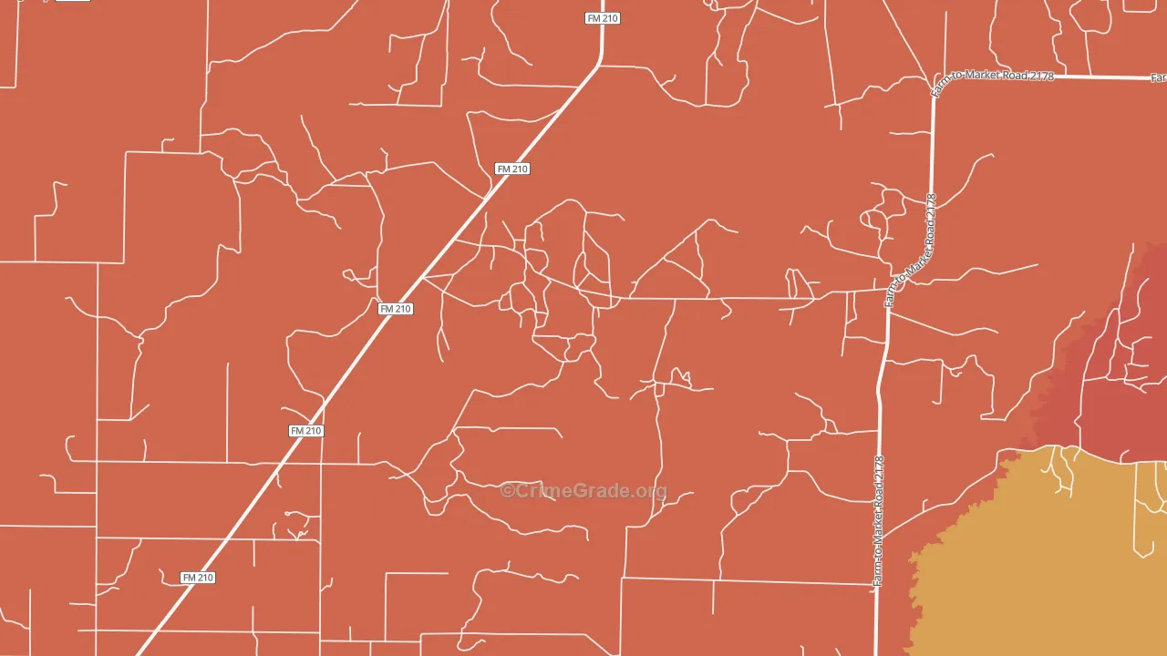 Spring Creek, TX Map of Vandalism Rates