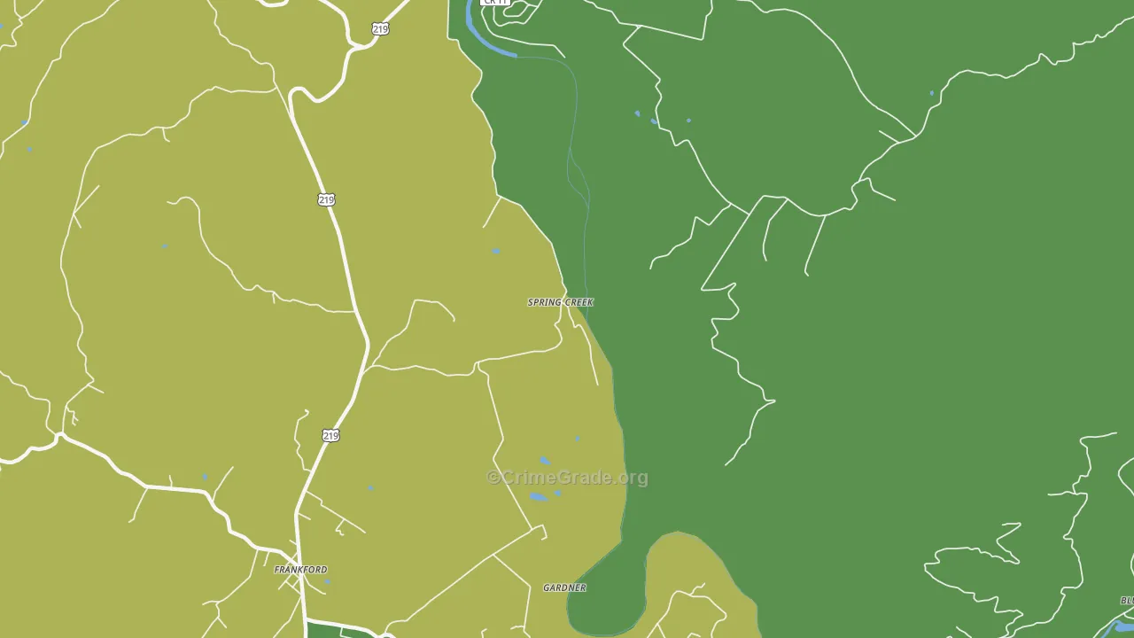 Spring Creek, WV Map of Vandalism Rates