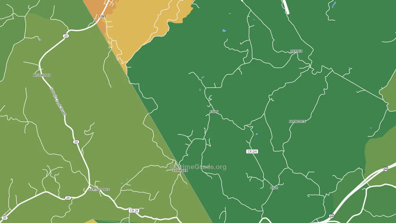 Spring Dale, WV Map of Vandalism Rates