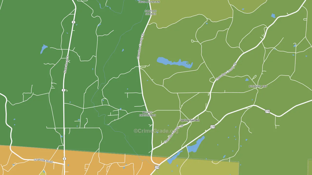 Spring Garden, AL Map of Vandalism Rates